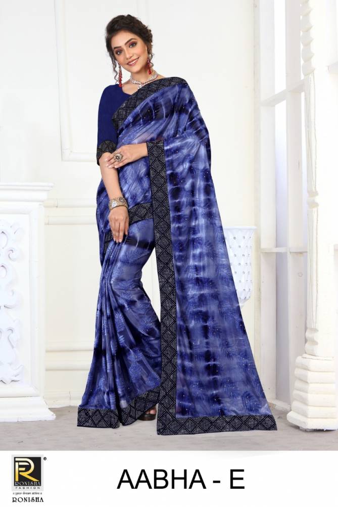 Ronisha Aabha New Latest Fancy Wear Brasso Designer Saree Collection